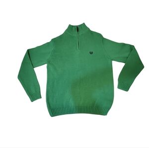 Chaps Men's Green Quarter Zip Up Knit Sweater NWT